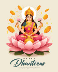 Happy dhanteras social media post template in the Hindi language