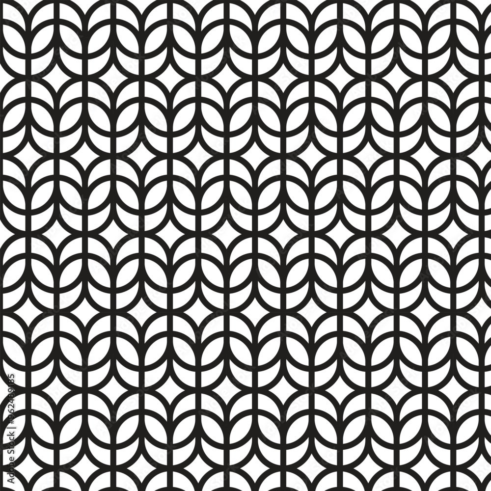 Wall mural abstract vector seamless pattern and swatches oriental line texture on white background modern simpl