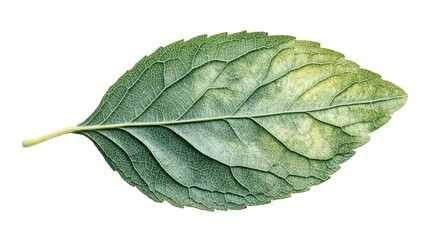 Obraz premium A leaf with a yellow spot on it