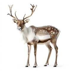 Fototapeta premium A deer stands in front of a white background
