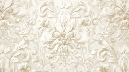 Soft elegant damask fabric background with a classic floral design in pale neutral tones