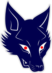 angry wolf head illustration vector 