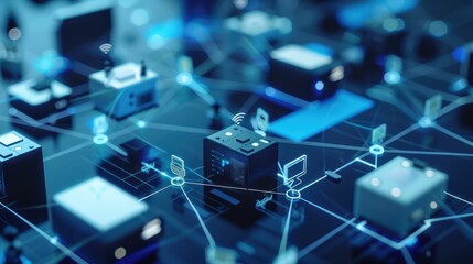 Obraz premium Network of Connected Devices