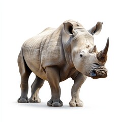 Obraz premium A rhino standing on a white background