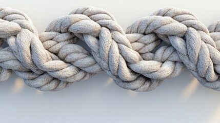 Intertwined Rope Pattern,  White and Brown, Wavy, Close-up