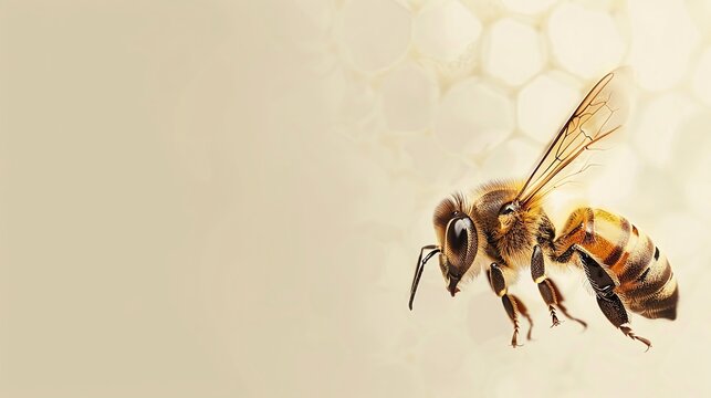 Honeybee, border, background wallpaper, blank in the middle, minimalism, negative space, used for postcard template
