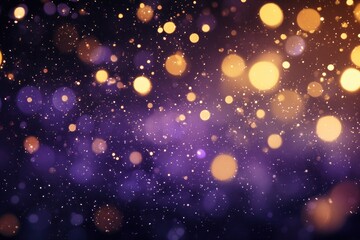 Obraz premium Abstract luxury Christmas background, purple and gold, bokeh effect and sparkles, in the middle there is space for text with generative ai