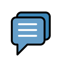 Chat, Message, Web, Device and App Flat Line Icon Set