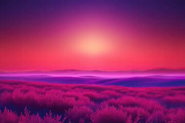 Bright Coral Violet Indigo Mystical Gradient Glow Landscape