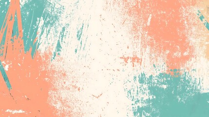 Fototapeta premium Abstract Painted Texture with Teal, Peach, and White Tones
