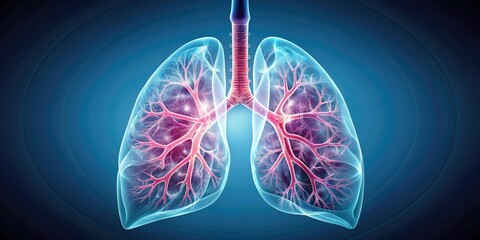 Healthy lungs with clear airways and pink tissue, respiratory system, healthy, breathing, clean air, lung health, pink, clear