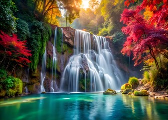 Obraz premium waterfall in the forest