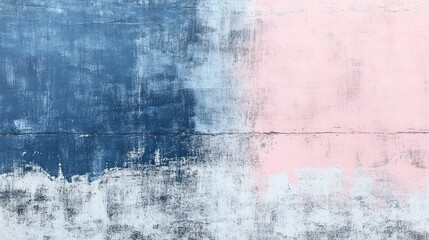 Obraz premium Abstract wall with blue and pink paint textures.