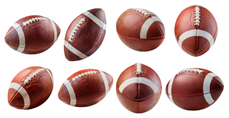 Classic american football isolated on transparent background perfect for sports equipment or memorabilia