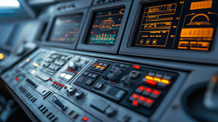 Fototapeta premium Spaceship control panel. Illustration 