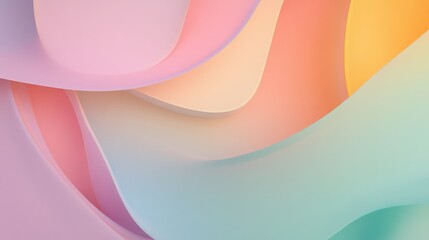 Abstract background with pastel colored shapes.