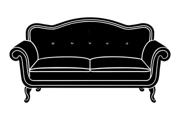 Sofa icon silhouette vector illustration