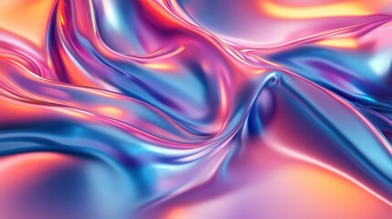 Naklejka premium Abstract Swirling Holographic Gradient Background