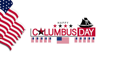 A vibrant design celebrating Columbus Day in the USA, featuring joyful elements and festive colors