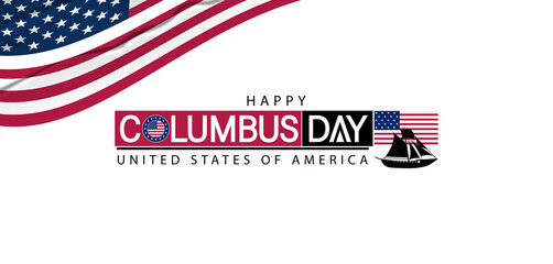 A vibrant Columbus Day design featuring the USA flag, symbolizing celebration and unity in honor of the holiday