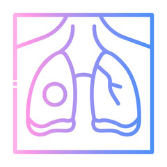 lung x Line Gradient Icon
