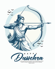 Happy Dussehra and Subh Vijayadashami with ravan dahan social media post banner template
