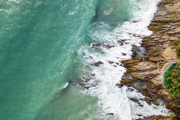 High angle view Beautiful Seashore in summer high season at Phuket island Thailand