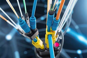 3D Visualization of Fiber Optic Cables in Advanced Networking Technology