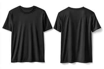 Fototapeta premium Black Tshirt Mockup Front and Back Isolated created with Generative AI