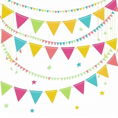 flags banners banner bunting garlands illustration isolated on white