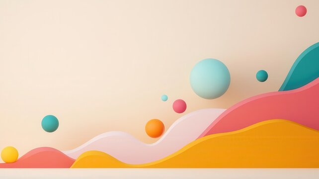 Scatter plot, colorful data points with a trendline, 3D illustration
