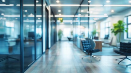 A modern office interior with a blurred background, emphasizing the focus on contemporary design elements and creating a clean, professional atmosphere.