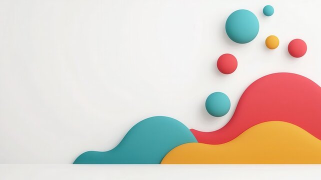Scatter plot, colorful data points with a trendline, 3D illustration
