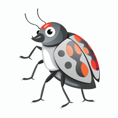  vector ash grey lady beetle vector art walking view