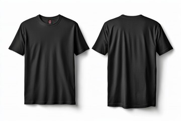 Naklejka premium Black Tshirt Mockup Front and Back Isolated created with Generative AI