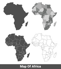 Collection of Russia country grey political maps set with border outline vector illustration