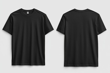 Black Tshirt Mockup Front and Back Isolated created with Generative AI
