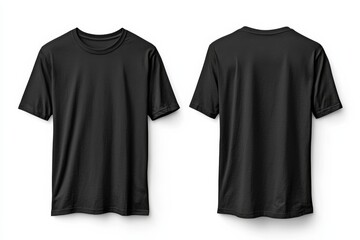 Black Tshirt Mockup Front and Back Isolated created with Generative AI
