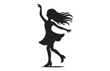 Fototapeta premium a girl dancing of silhouette vector illustration