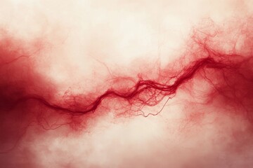 Abstract red veins flowing in an organic, soft background.
