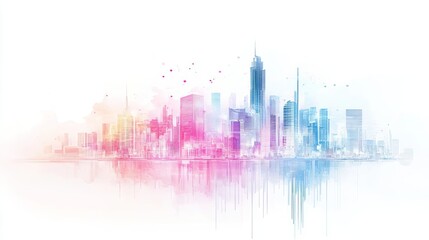 Obraz premium A futuristic cityscape with luxury skyscrapers made of cryptocurrency symbols, indicating the wealth generated through digital investments