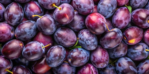 Background texture of ripe purple plums top view, plums, ripe, purple, juicy, background, texture, fresh, fruit, organic