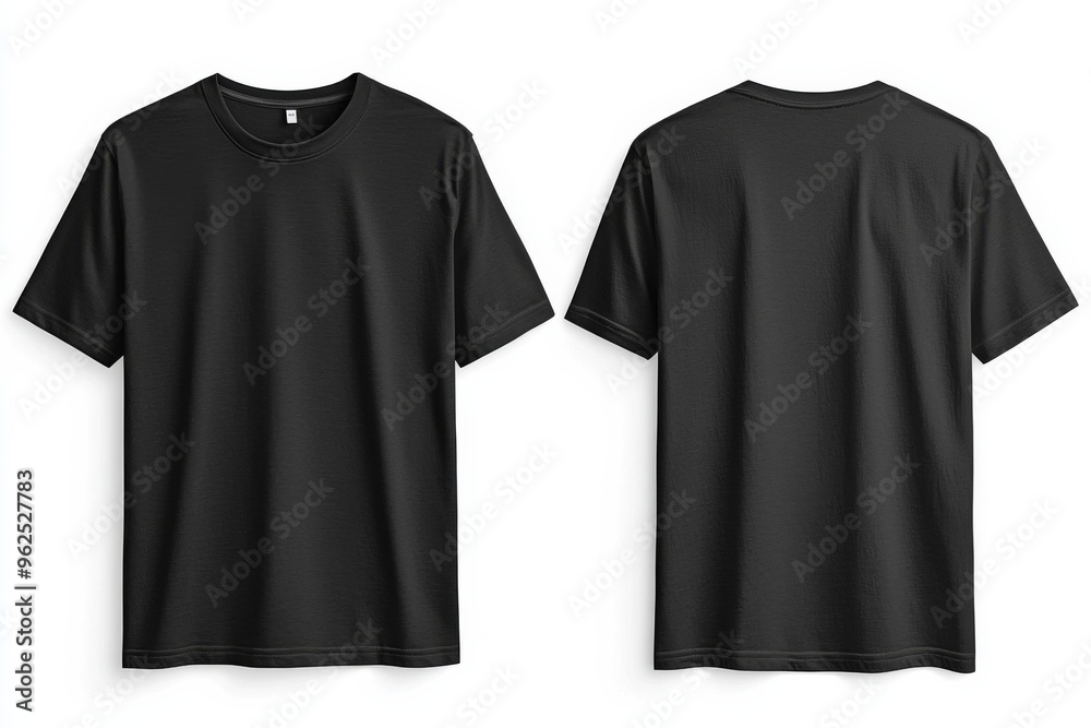 Wall mural black tshirt mockup front and back isolated created with generative ai