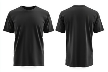 Black Tshirt Mockup Front and Back Isolated created with Generative AI