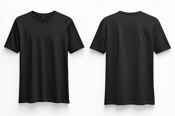 Black Tshirt Mockup Front and Back Isolated created with Generative AI