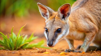 Fototapeta premium Close-up image of the agile wallaby, also known as the sand wallaby