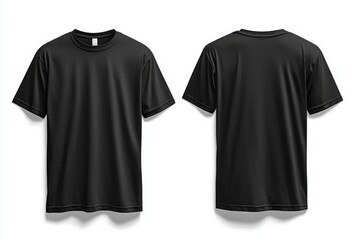 Fototapeta premium Black Tshirt Mockup Front and Back Isolated created with Generative AI