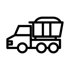 Dump Truck, labor and constructions line icon set vector