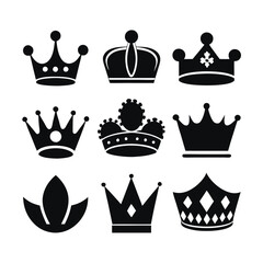 Hand drawn crown silhouette vector illustration