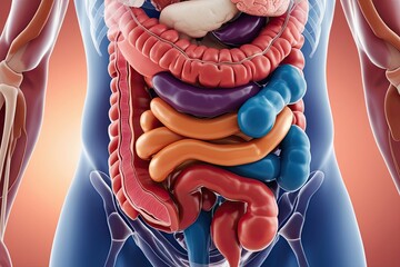 3D Visualization of Human Colon Cancer Anatomy and Digestive System Health